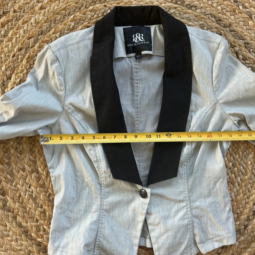 Rock & Republic‎ Womens Blazer Jean Size 14 Single Button - Picture 7 of 7